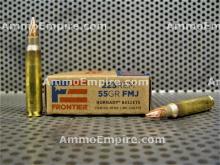 500 Round Case of 223 Rem 55 Grain FMJ BT Ammo by Frontier - FR100