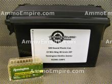 500 Round Plastic Can of 22 Win Mag 40 Grain JHP Remington Ammo - Free Shipping - R22M1